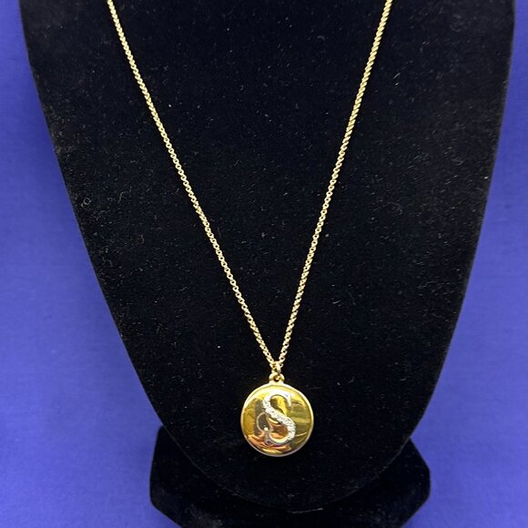 Joan Rivers Initial “S” Gold-Tone and Crystal Pendant Necklace - Picture 8 of 8